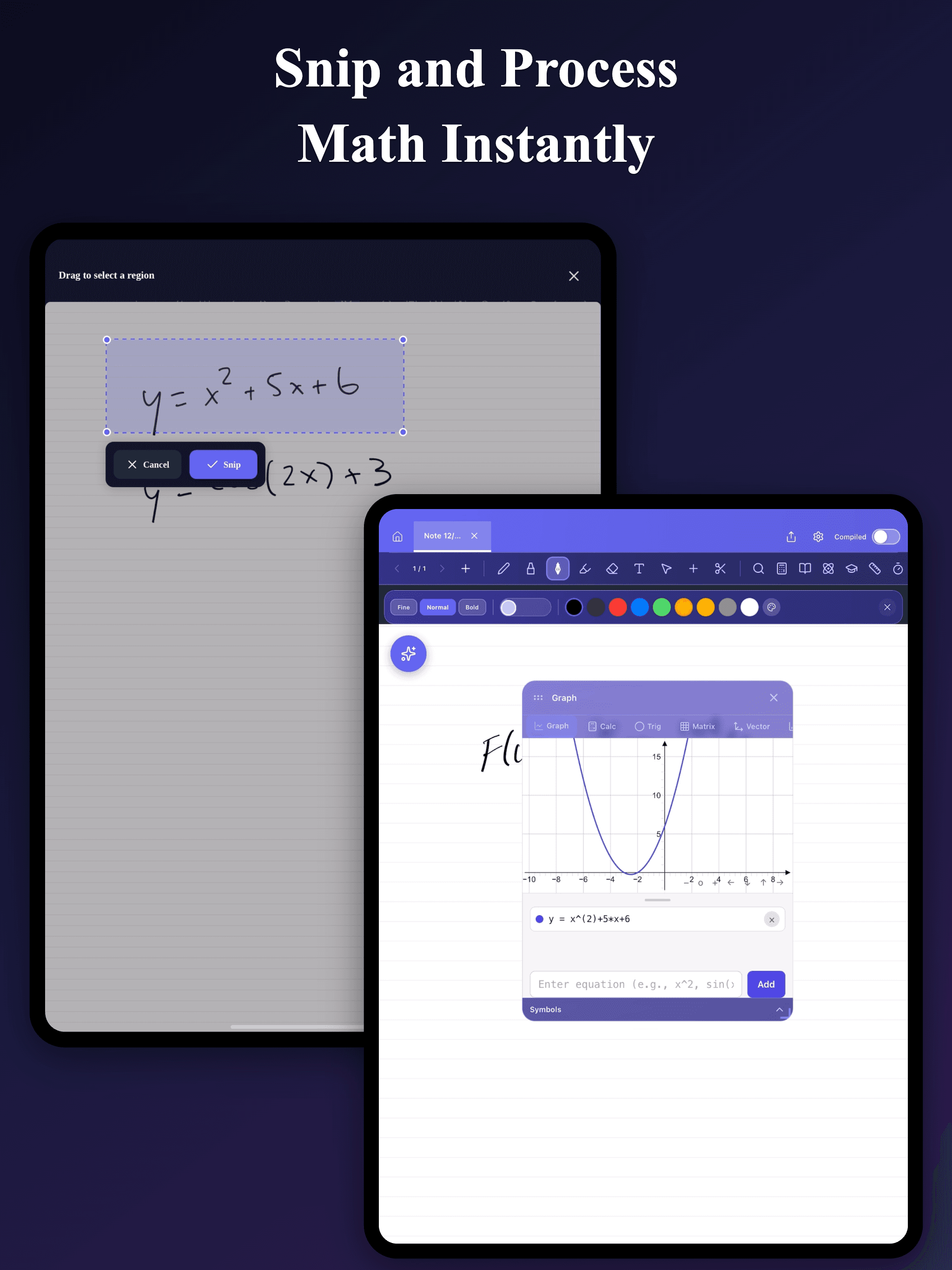 Snip and process math