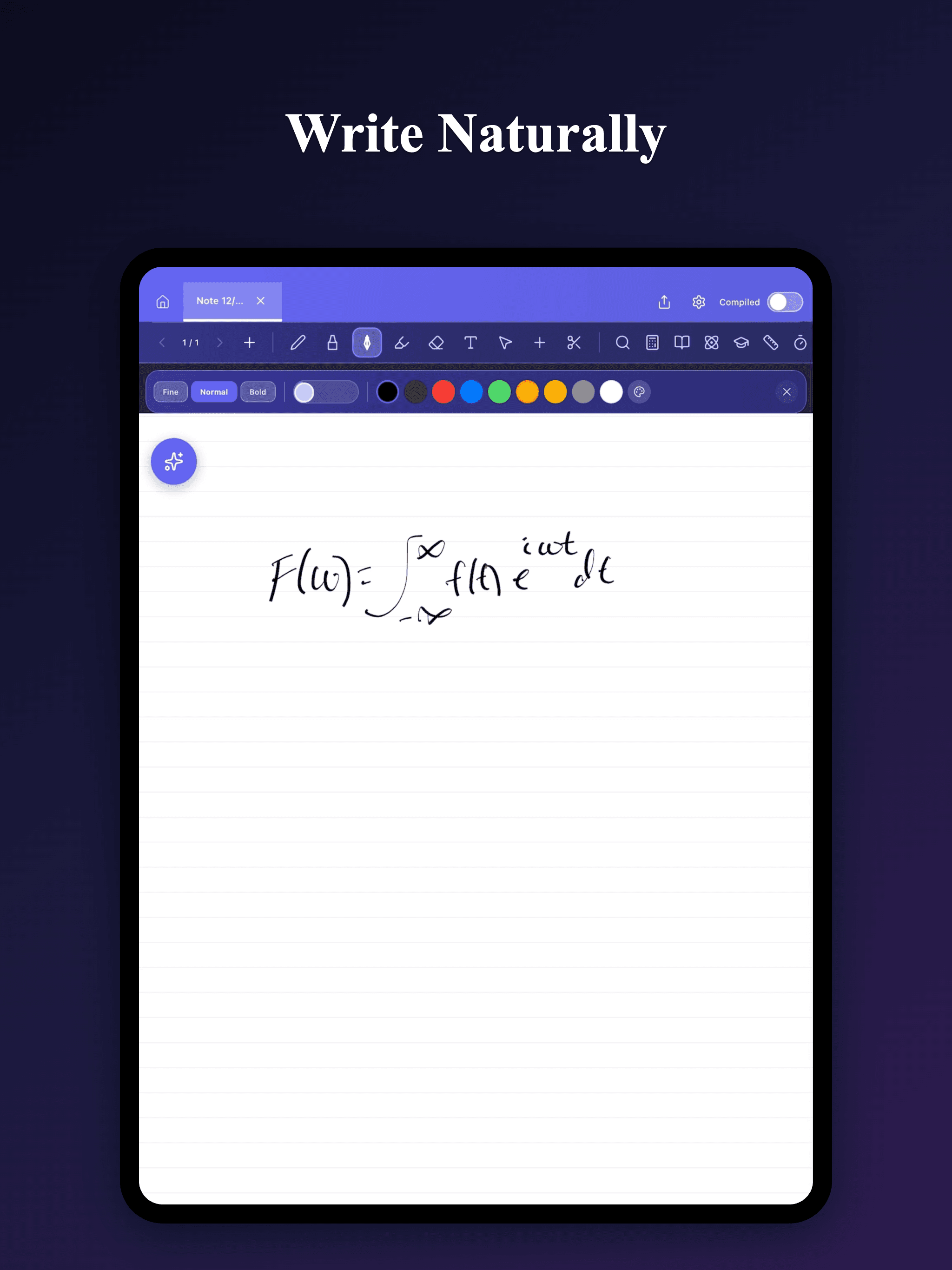 MathNotes handwriting
